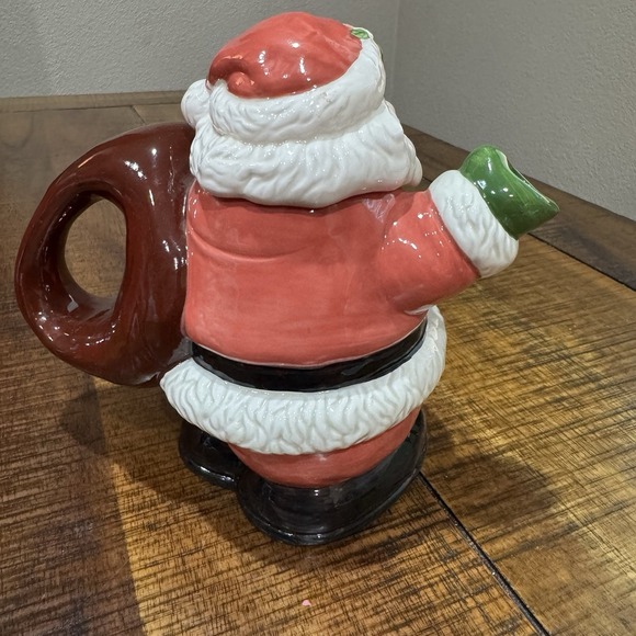 Papel Freelance 1991 L85433 Santa With Toy Sack Teapot w/ Lid Ceramic Pristine - Picture 4 of 10